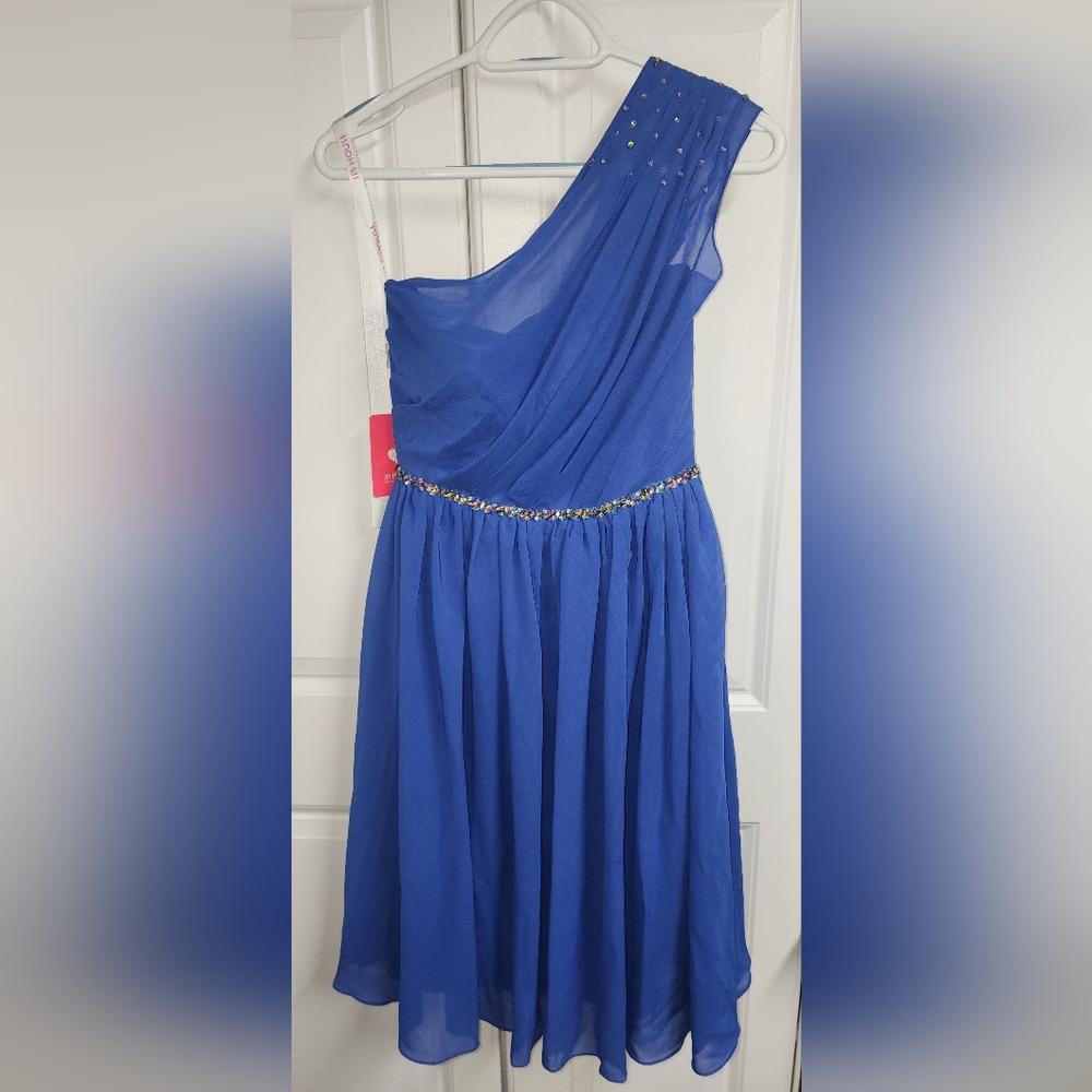JJs House One-Shoulder Royal Blue Dress